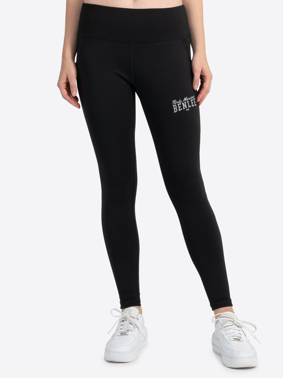 MARIBEL Damen Leggings in Schwarz, eng anliegend, Ansicht vorne