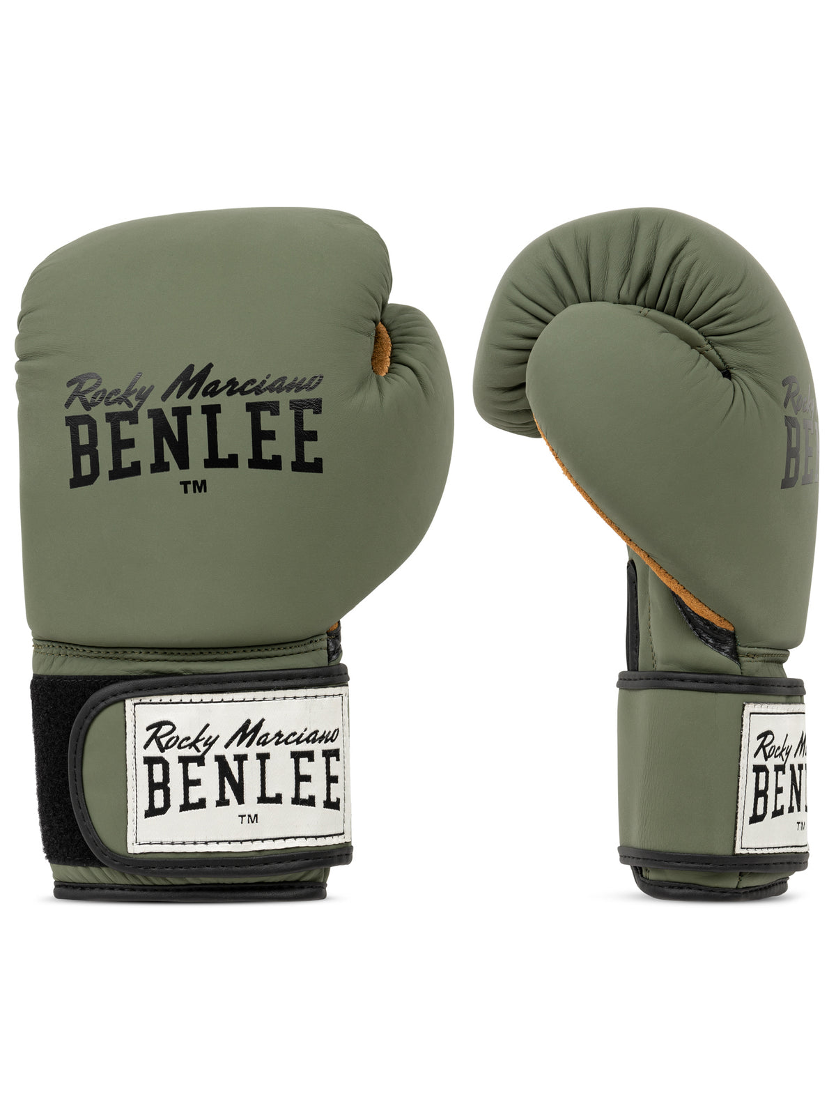 EVANS Damen Boxhandschuhe aus Leder, Grün, Vintage-Look, Ansicht vorne