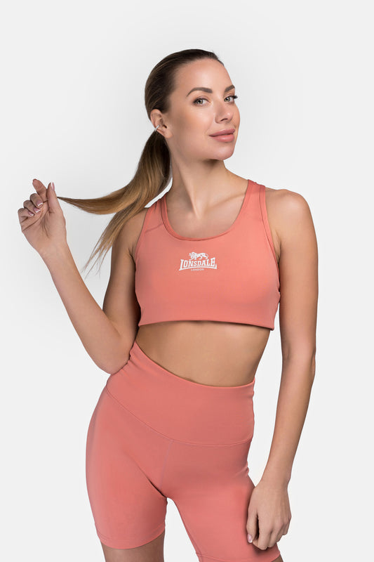 WARDOUR Damen Sport-BH in Terracotta, Ansicht vorne, starker Halt für Kampfsport