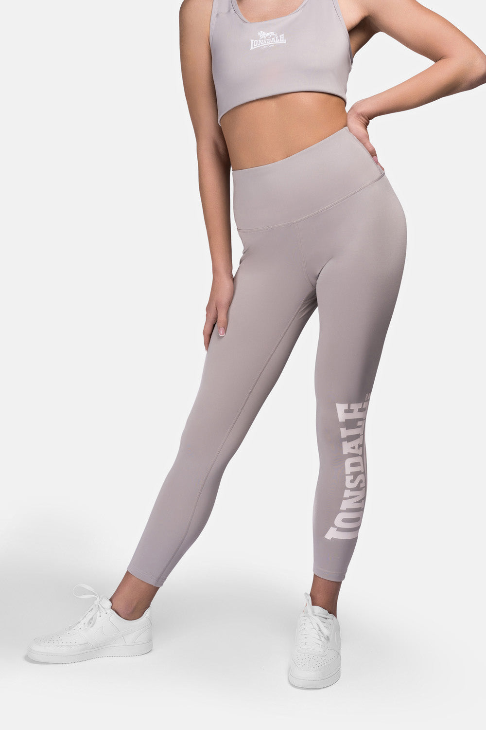SEMLEY Damen Leggings in Grau, Ansicht vorne, volle Bewegungsfreiheit