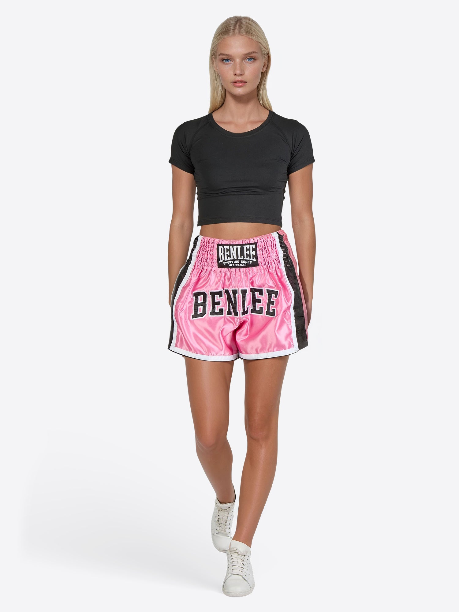 BENLEE DAGETT Damen Thaibox-Hose in Pink, Ansicht vorne, Satin-Material