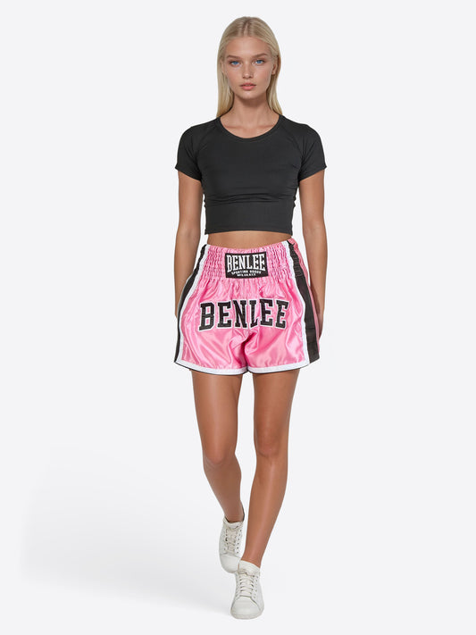 BENLEE DAGETT Damen Thaibox-Hose in Pink, Ansicht vorne, Satin-Material