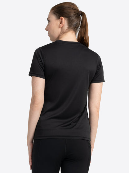 Rückansicht des Funktionsshirts Schwarz, ideal für Kampfsport und intensive Workouts