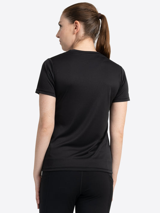 Rückansicht des Funktionsshirts Schwarz, ideal für Kampfsport und intensive Workouts