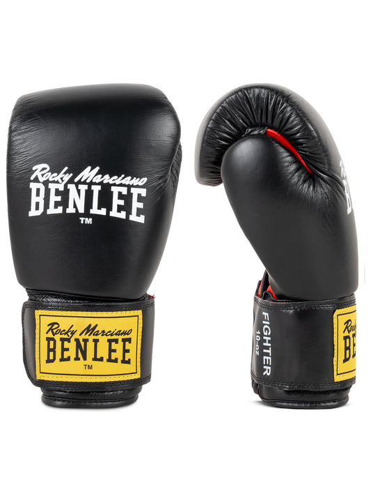 BENLEE FIGHTER Damen Boxhandschuhe aus Leder, Schwarz, Ansicht vorne