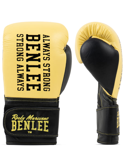 BENLEE HARDWOOD Damen Boxhandschuhe aus Leder, Gelb-Schwarz, Ansicht vorne