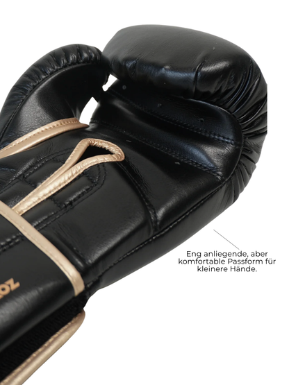 Athena Boxhandschuhe für Frauen (Schwarz/Gold)