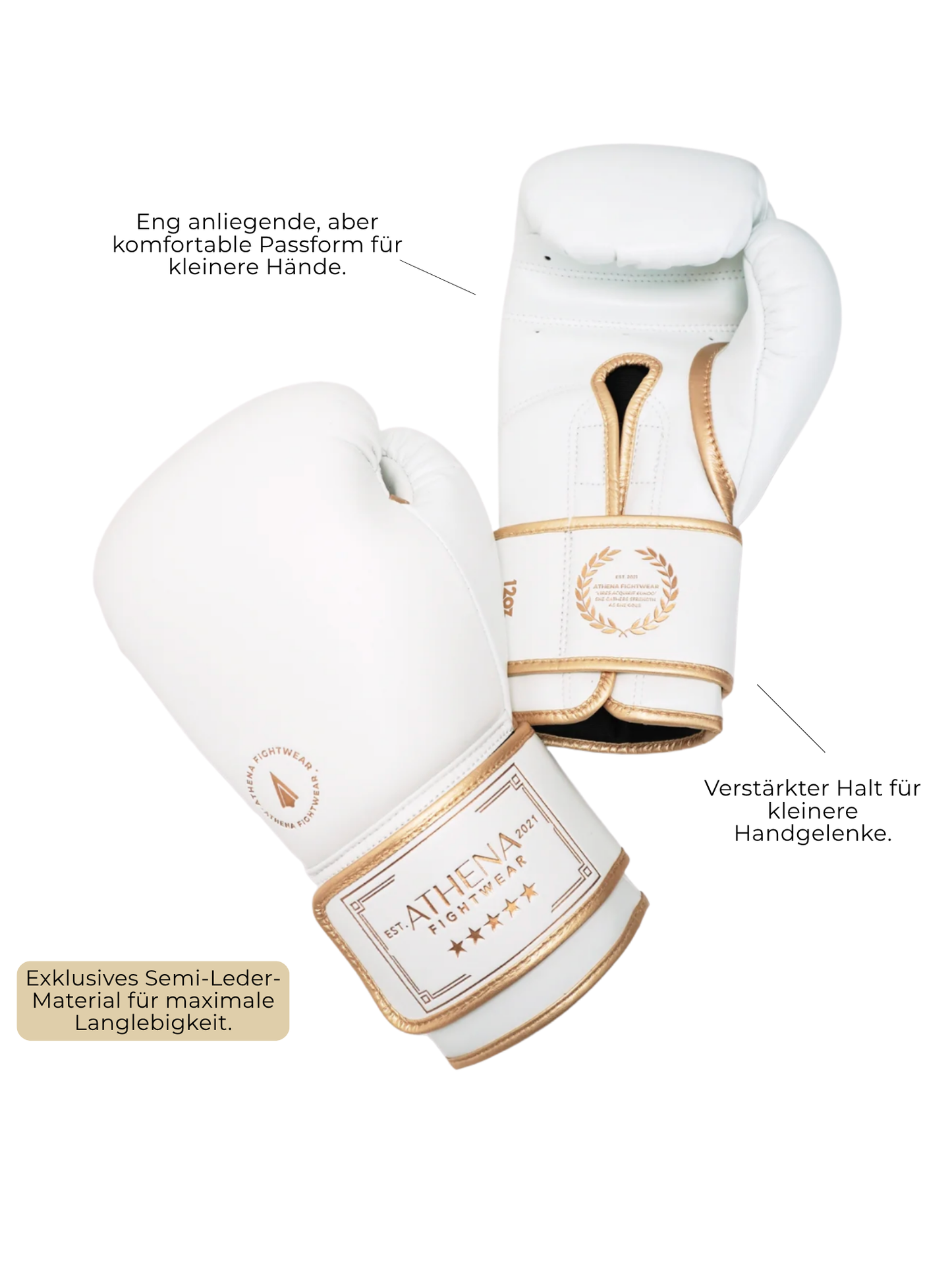 Athena Boxhandschuhe für Frauen (White/Gold)