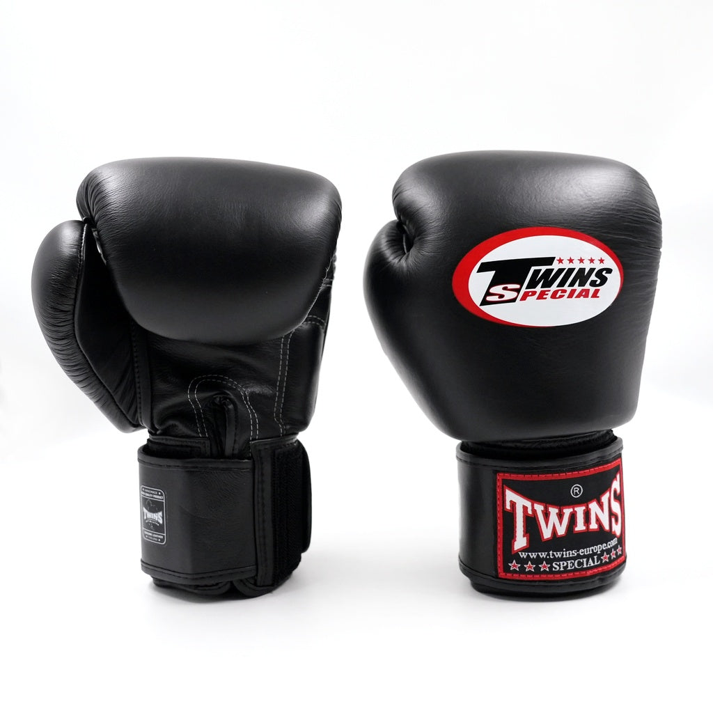 Starker Klettverschluss schwarze Twins BGVL-3 Boxhandschuhe für optimalen Handgelenksschutz