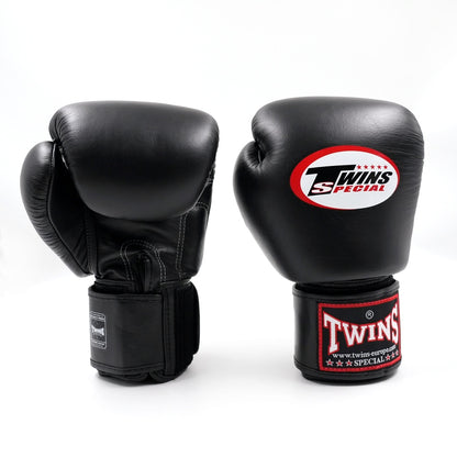 Starker Klettverschluss schwarze Twins BGVL-3 Boxhandschuhe für optimalen Handgelenksschutz