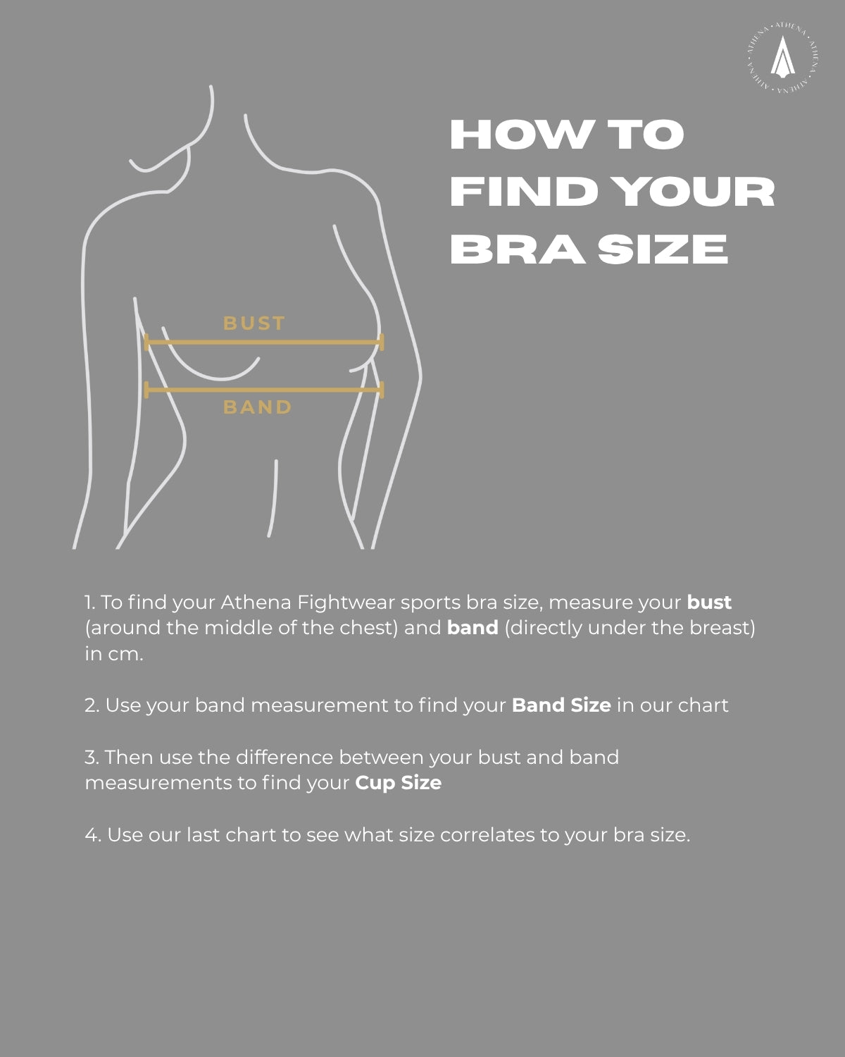 Athena Thessalia BRA SIZE GUIDE