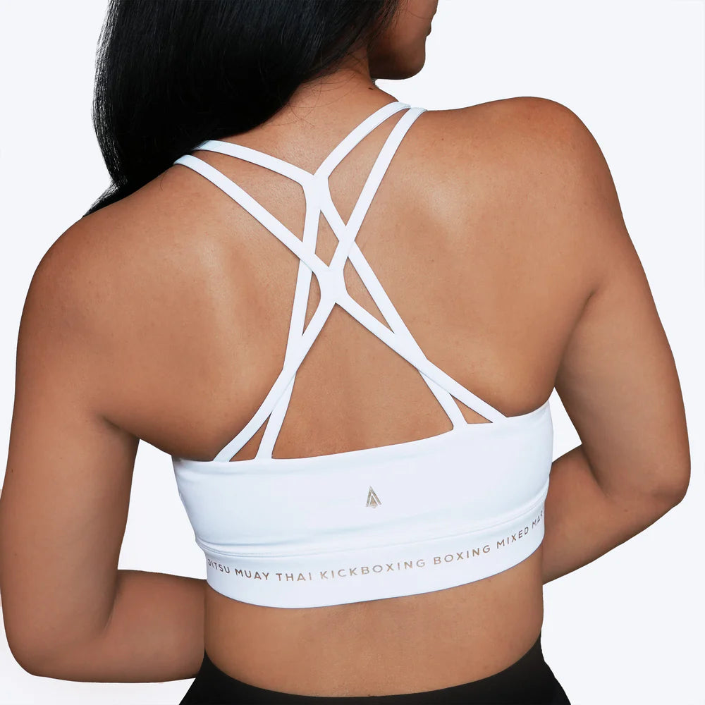 Rückansicht des Sport-BHs, die das verbesserte Crossback-Design zeigt