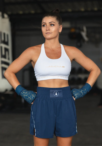 Weißer Sport-BH Damen aus weichem, atmungsaktivem Funktionsmaterial