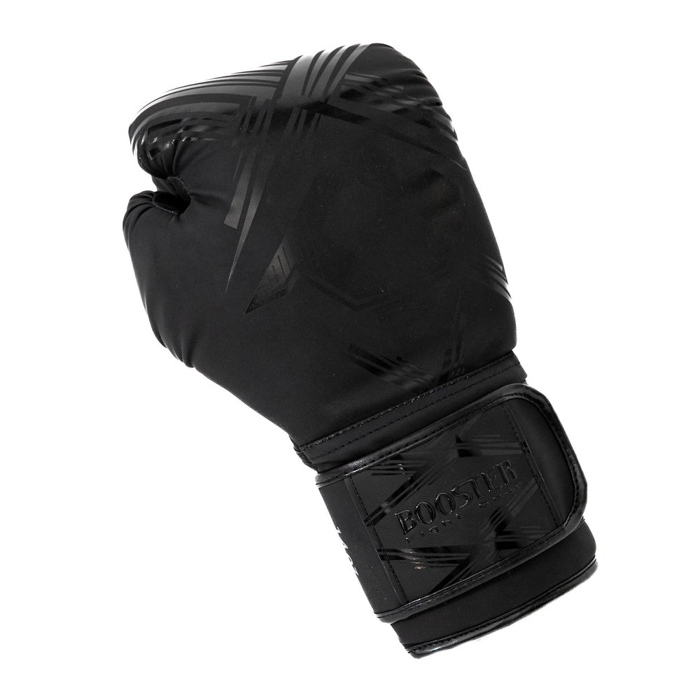 Detailaufnahme der Polsterung der schwarzen BFG Alpha Black Damen Boxhandschuhe